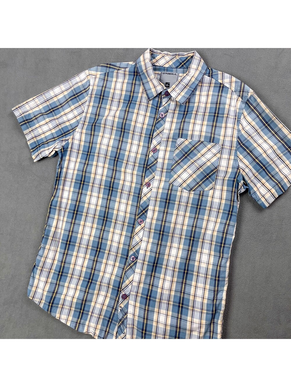 O'Neill Men's Plaid Short Sleeve Button-Up Shirt